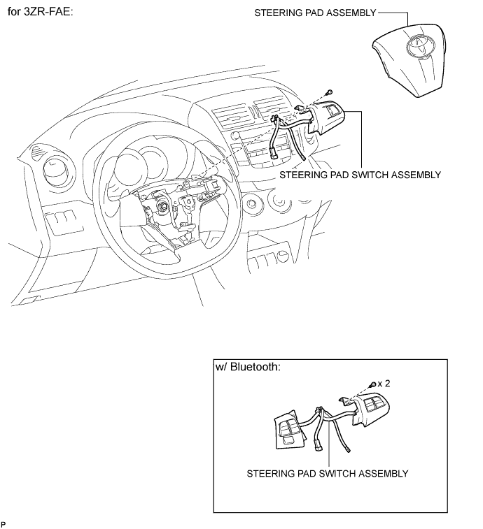 Toyota Rav4. Aca30, 33, 38 Gsa33 Zsa30, 35.Audio Visual.Audio And Visual System.Steering Pad Switch  Components